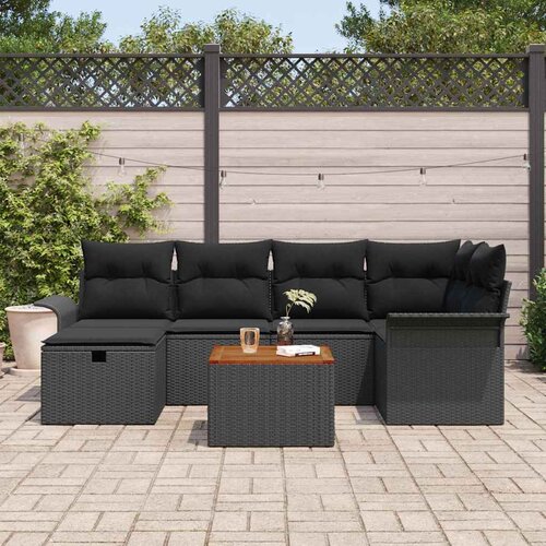  Sjedeća garnitura za vrt 7 kom. poliratan 242,5 x 132,5 x 85 cm Slike