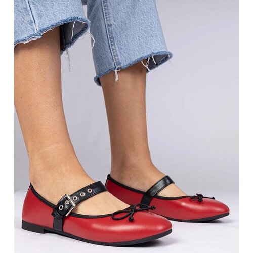 D/CEO marka niezdefiniowana Red women&amp;#039;s ballet flats with bow Mansy Slike