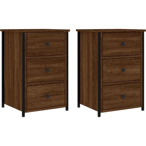 Maison Chic Dvo delni komplet Nočne omarice - Nočne mize rjav hrast 40x36x60 cm inženirski les, (21689413) Cene