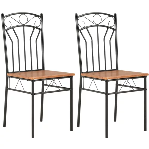 vidaXL Jedilni stoli 2 kosa rjavi mediapan, (20700691)