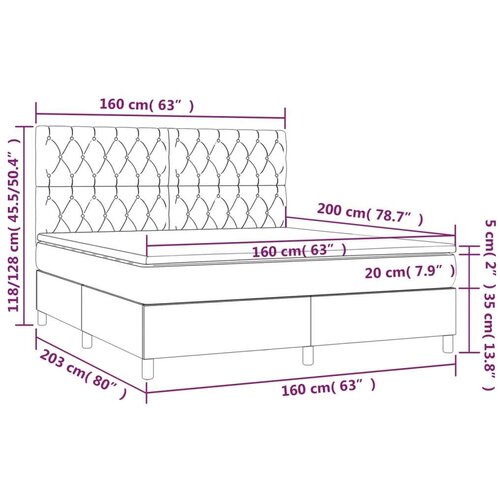  S oprugama i madracem plavi 160x200 cm od tkanine Slike