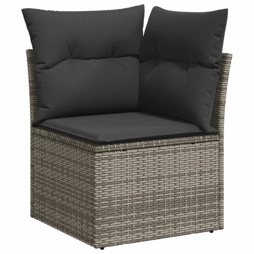  8-dijelni set vrtnih sofa od poliratana s jastucima sivi Slike