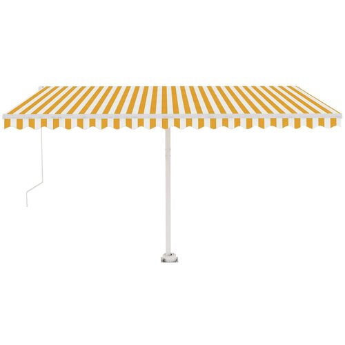 vidaXL Prostostoječa ročno zložljiva tenda 450x350 cm rumena/bela, (20728936) Cene