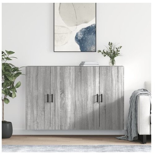 vidaXL Stenska omarica 2 kosa siva sonoma 69,5x34x90 cm Cene