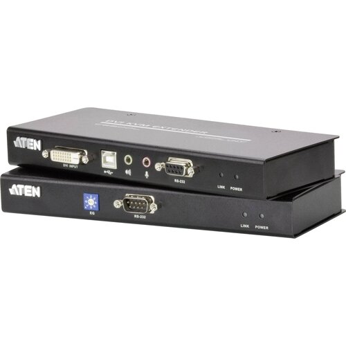 Aten KVM podalj&scaron;ek za USB vhodne naprave in DVI grafiko s prenosom zvoka in RS-232 (60 m) KVM-podalj&scaron;ek \, USB/DVI\, 60 m CE600-AT-G, (20410814) Cene