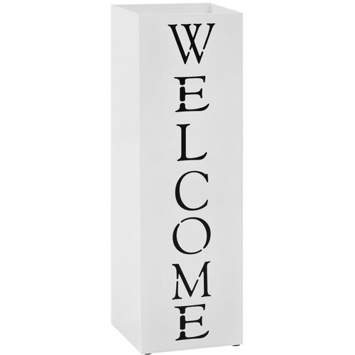 VidaXL Stalak za ki&amp;scaron;obrane s natpisom Welcome čelični bijeli Slike