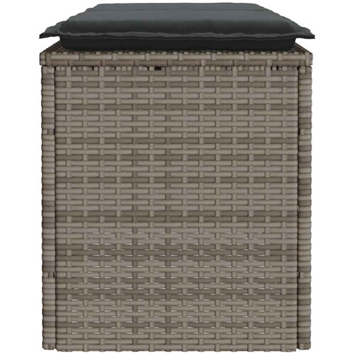  Vrtna klupa s jastukom siva 110x40x44 cm poliratan Slike