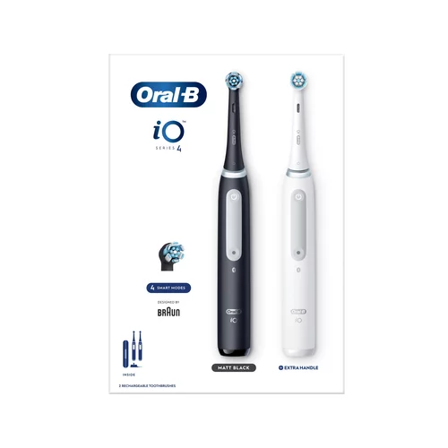 Oral-b Dvojno pakiranje Električna Zobna Ščetka Oral B iO4 Bela in črna