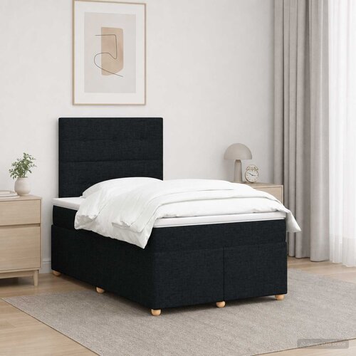  Boxspring krevet s madracem Crna 120 x 190 cm Tkanina Cijene