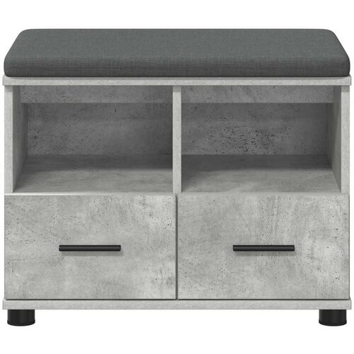  Klupa za hodnik s jastukom Betonski sivi 60 x 38 x 46 cm Slike
