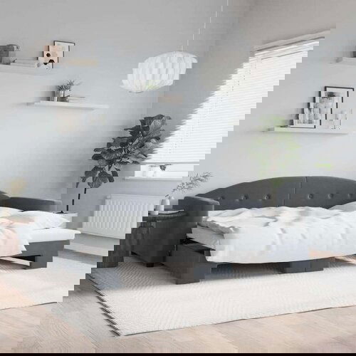 vidaXL Izvlečna dnevna postelja temno siva 90x200 cm žamet Cene