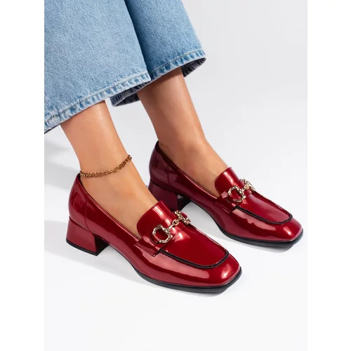 SERGIO LEONE Lacquered women's loafers red