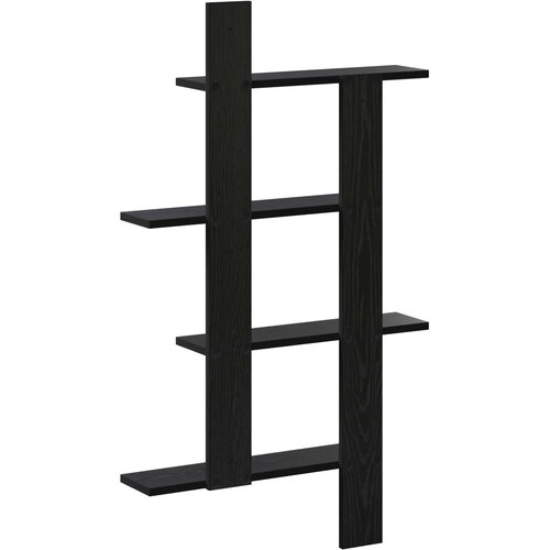  Polica na zidu Crni hrast 61 x 13,5 x 105 cm Konstruirano drvo Slike