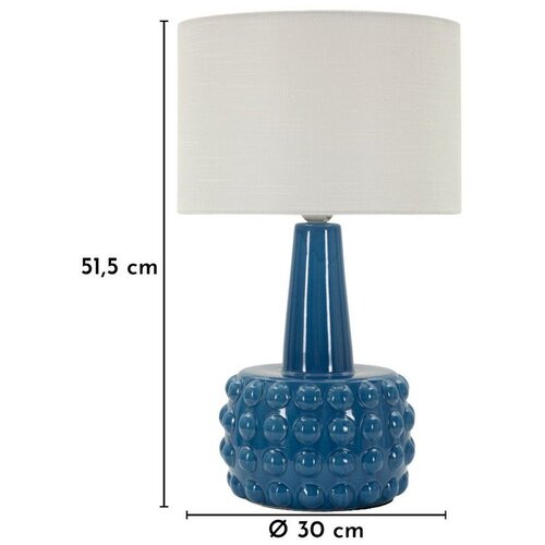 Mauro Ferretti Bijela/plava stolna lampa keramička s tekstilnim sjenilom (visina 51,5 cm) Gress &amp;ndash; Slike
