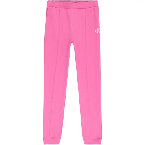 Calvin Klein Jeans Hlače svetlo roza / bela