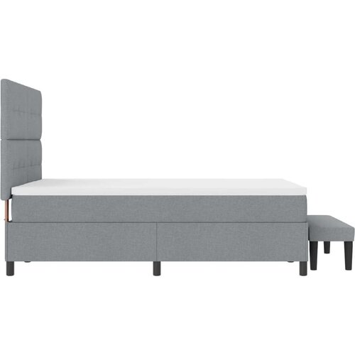  Krevet s madracem Set od 2 Siva Tkanina 140 x 190 cm Madrac Slike