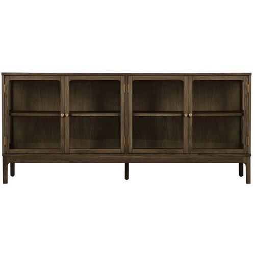 House Nordic Tamno smeđa vitrina u dekoru hrasta 180x80x40 cm Zamora &amp;ndash; Slike