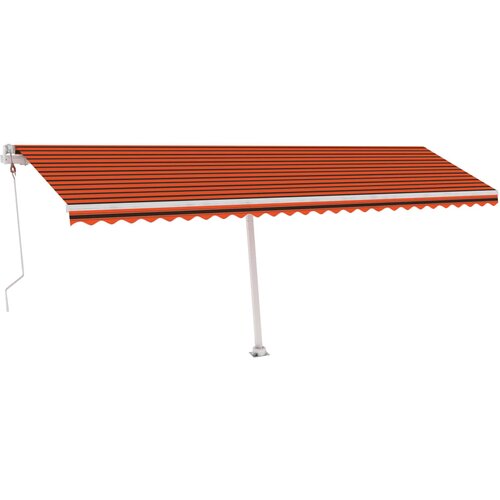 VidaXL Avtomatska tenda LED + senzor 600x300 cm oranžna/rjava Slike
