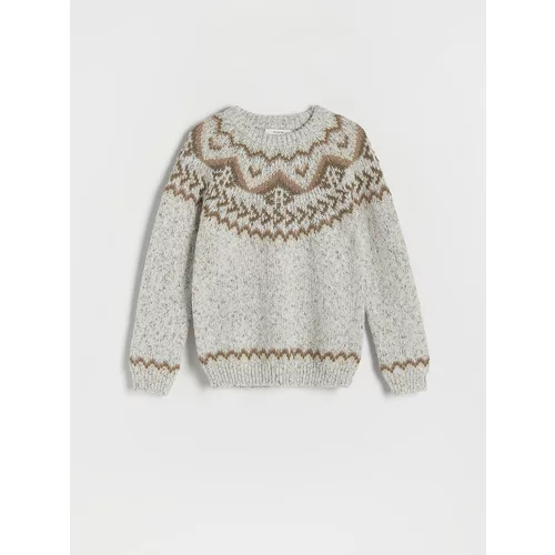 Reserved - Predimenzionirani džemper od žakarda - light grey