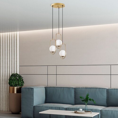 Opviq Luster Skew-13448, 40-185cm 55 cm, 3xE14, zlatna Cene