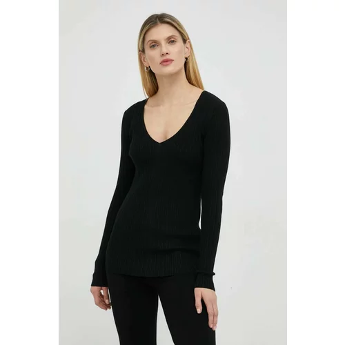 By Malene Birger Volneni pulover ženski, črna barva
