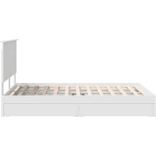  Krevet s od storage Bijelo 140 x 200 cm Konstruirano drvo Slike