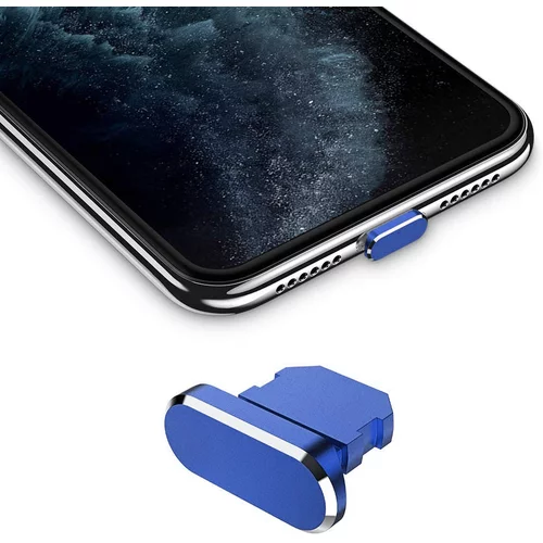 Cadorabo Zaščitni pokrovček, združljiv z Apple iPhone v temno modri barvi - za zaščito prahu za polnjenje vrat za prah proti prahu, (20622018)