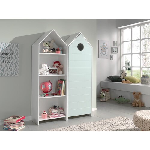 Vipack Bela/svetlo modra odprta otro&amp;scaron;ka garderobna omara 115x171,5 cm CASAMI &amp;ndash; Slike