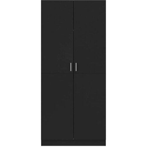 VidaXL Garderobna omara črna 80x52x180 cm iverna plo&amp;scaron;ča Slike