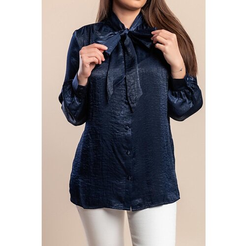 Fenzy Plus Size Bluza S Mašnom, Tamnoplava Cijene