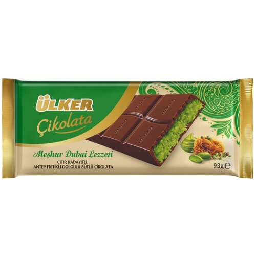 Nepoznato mlečna čokolada ulker dubai od pistaća i kadaifa 93g Slike