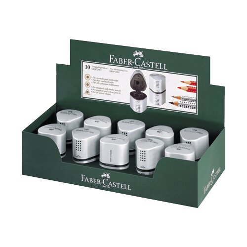  Rezač za grafitne olovke FABER CASTELL za grafitnu olovku Grip Trio Box 183800 (Sivi) Siva 10 kom Cene
