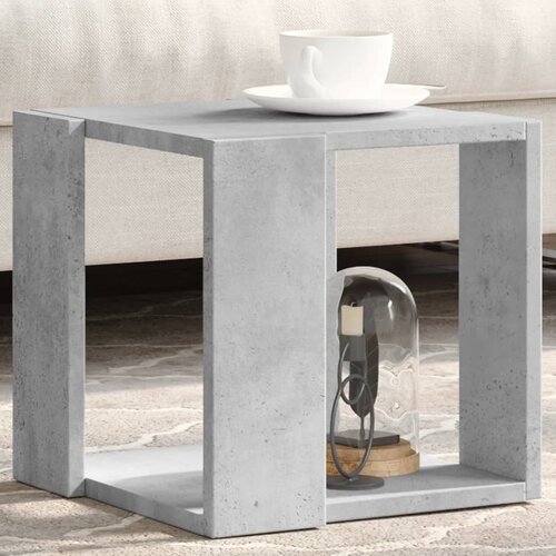 VidaXL Klubska mizica betonsko siva 32x32x30 cm inženirski les Slike