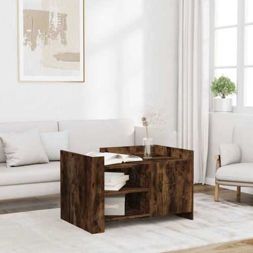 vidaXL Klubska mizica dimljeni hrast 80x50x50 cm inženirski les Cene