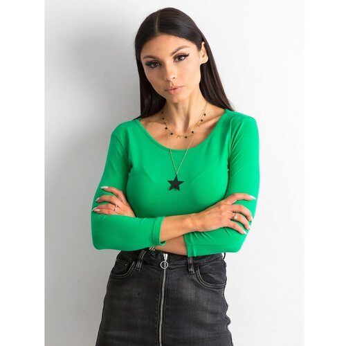 Fashion Hunters Basic green cotton blouse Slike