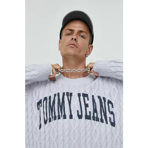 Tommy Jeans Pulover moški, siva barva,