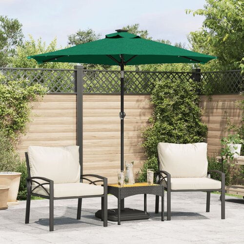 vidaXL Vrtni suncobran s čeličnom šipkom LED zeleni 225 x 225 x 212 cm Cijene