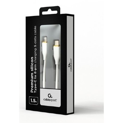 Gembird CC-USB2S-CM8PM-1.5M-W Premium silicon USB Type-C to 8-pins charging & data cable,1.5 m,White Slike