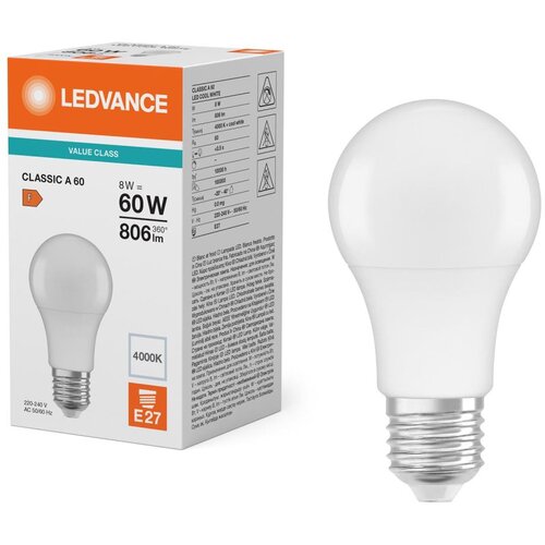  LED sijalica CLASSIC A60 E27/8W/230V 4000K - Ledvance Slike