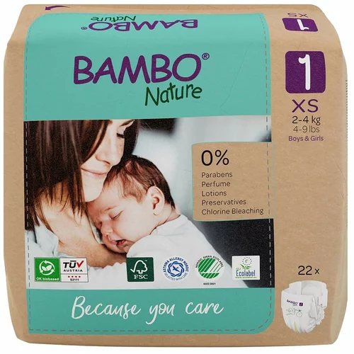 Bambo Nature plenice Newborn 1, 2-4 kg, 22 kos, paper bag 1000021511