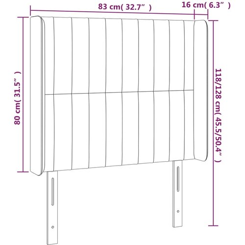  LED uzglavlje plavo 83 x 16 x 118/128 cm od tkanine Slike