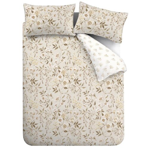 Catherine Lansfield Bijela/bež posteljina za bračni krevet 200x200 cm Isadora Floral &amp;ndash; Slike