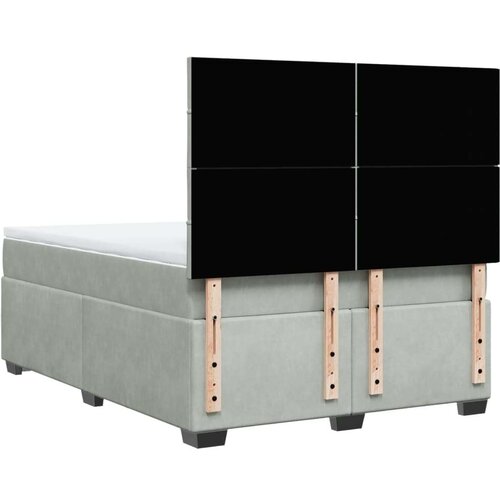 vidaXL Box spring postelja z vzmetnico svetlo siva 160x200 cm žamet Cene