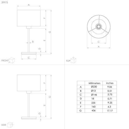 Eglo 39975 - Stona lampa CASUARITA 1xE27/40W/230V plava/zlatna Slike