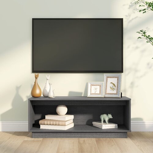 TV ormarić sivi 90 x 35 x 35 cm od masivne borovine Cijene