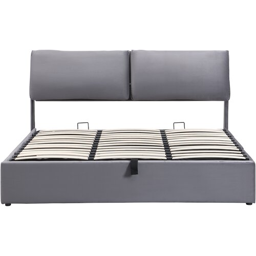 Lumor Postelja s predalom iz žameta - 180x200 cm - z 3 predali - siva (brez vzmetnice), (22150909) Cene