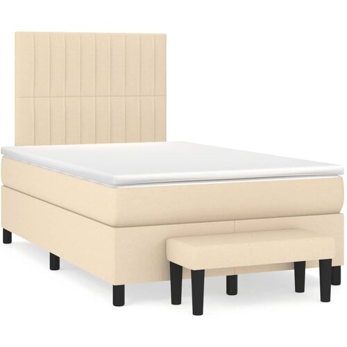  box spring s madracem krem 120 x 190 cm od tkanine Cijene