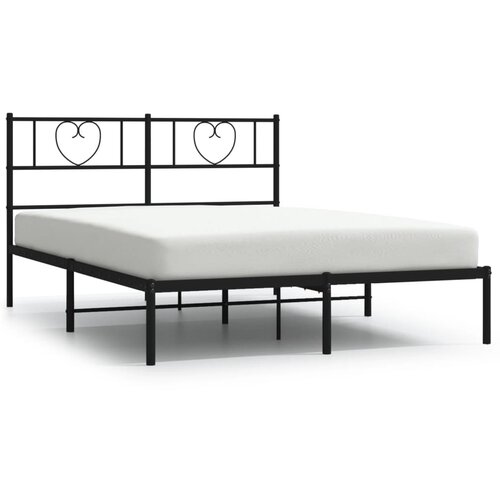 Maison Chic Kovinski Posteljni okvir - Dvoposteljna postelja - Zakonska postelja z vzglavjem črn 120x200 cm, (21692856) Slike