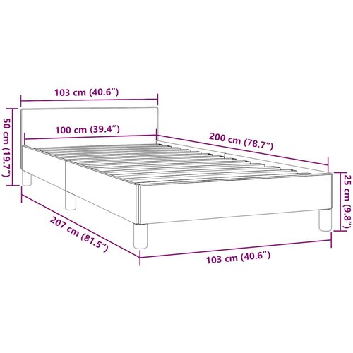  Okvir za krevet bez madraca crni 100x200 cm od tkanine Slike