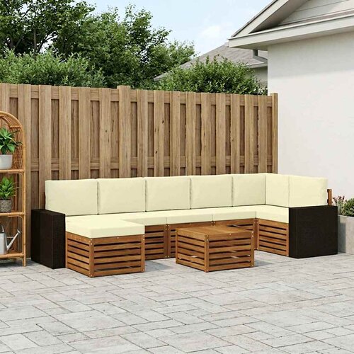  Set vanjskih sofa 8 kom. Prirodna i krem Cijene